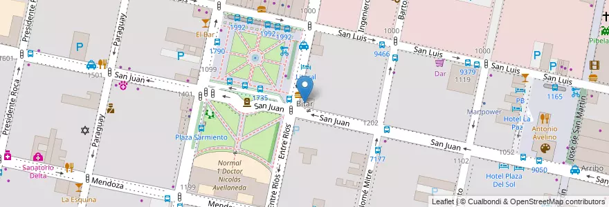 Mapa de ubicacion de Bitar en الأرجنتين, سانتا في, Departamento Rosario, Municipio De Rosario, روساريو.