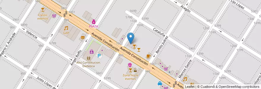 Mapa de ubicacion de Biur Club en الأرجنتين, بوينس آيرس, Partido De General Pueyrredón, مار ديل بلاتا.