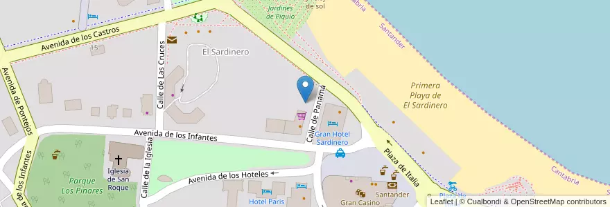 Mapa de ubicacion de Black Ball Surf Shop @ School en Spain, Cantabria, Cantabria, Santander, Santander.