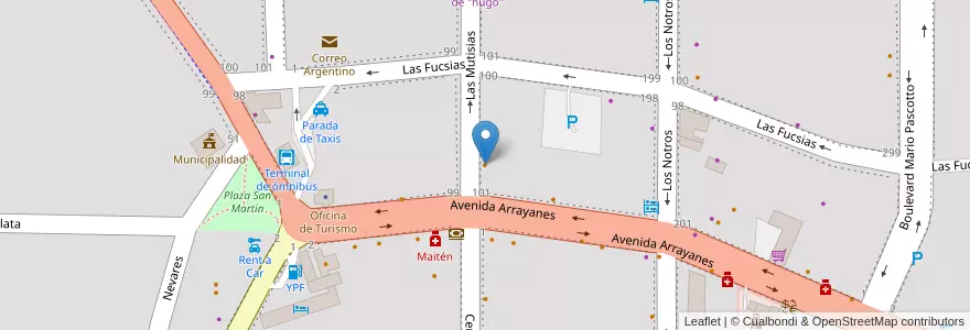 Mapa de ubicacion de Black Crazy en Arjantin, Şili, Neuquén, Departamento Los Lagos, Villa La Angostura, Villa La Angostura.