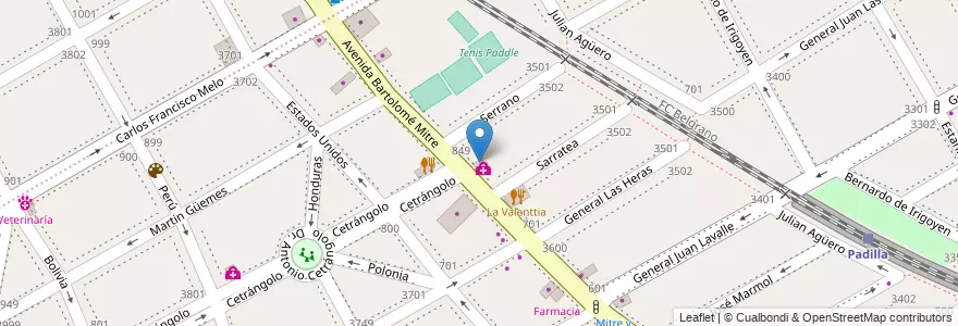 Mapa de ubicacion de Black & Orange en Argentina, Buenos Aires, Partido De Vicente López, Vicente López.