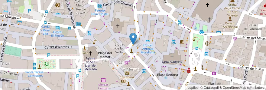 Mapa de ubicacion de Blanquita en Spanje, Valencia, Valencia, Comarca De València, Valencia.