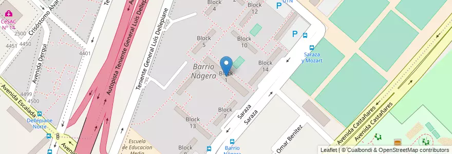 Mapa de ubicacion de Block 1, Villa Lugano en آرژانتین, Ciudad Autónoma De Buenos Aires, Buenos Aires, Comuna 8.