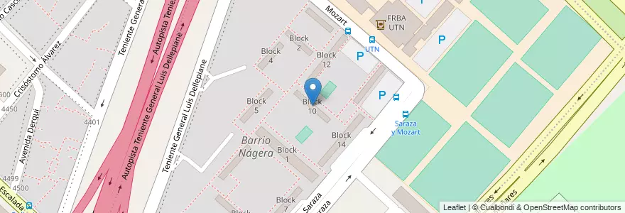 Mapa de ubicacion de Block 10, Villa Lugano en Argentinië, Ciudad Autónoma De Buenos Aires, Buenos Aires, Comuna 8.