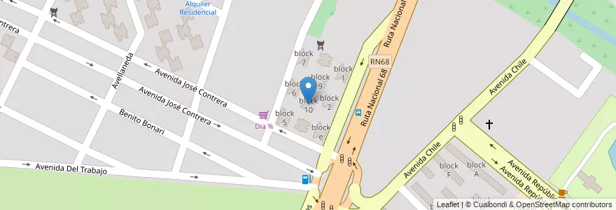 Mapa de ubicacion de block 10 en Argentinië, Salta, Capital, Municipio De Salta, Salta.