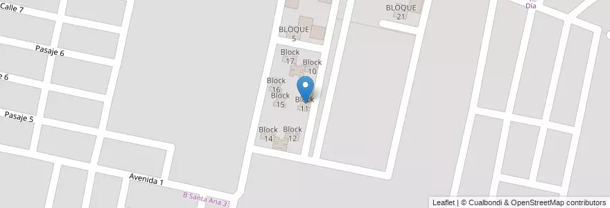Mapa de ubicacion de Block 11 en Arjantin, Salta, Capital, Municipio De Salta, Salta.