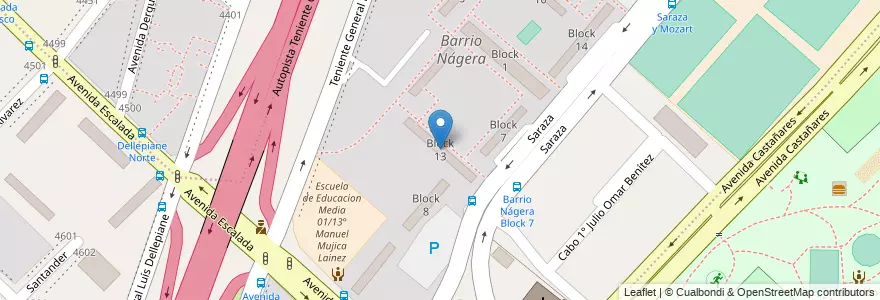 Mapa de ubicacion de Block 13, Villa Lugano en 阿根廷, Ciudad Autónoma De Buenos Aires, 布宜诺斯艾利斯, Comuna 8.