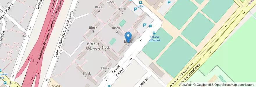 Mapa de ubicacion de Block 14, Villa Lugano en アルゼンチン, Ciudad Autónoma De Buenos Aires, ブエノスアイレス, Comuna 8.