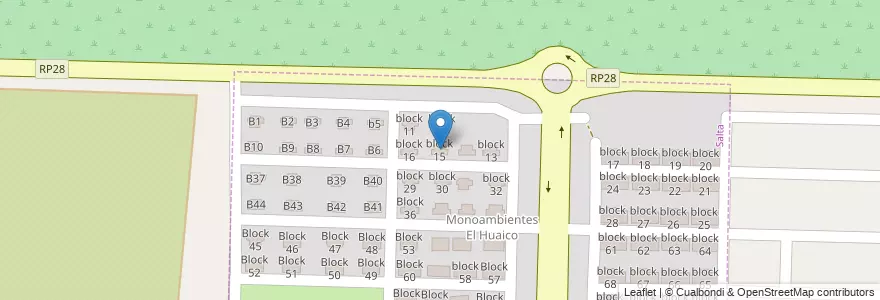 Mapa de ubicacion de block 15 en Argentine, Salta, Capital, Municipio De Salta.