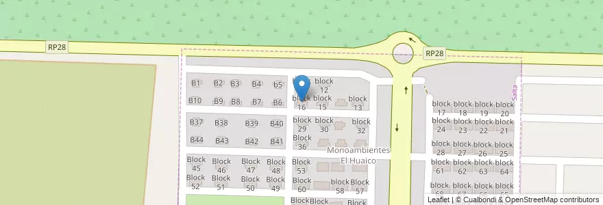 Mapa de ubicacion de block 16 en Argentinië, Salta, Capital, Municipio De Salta.