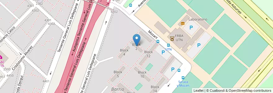 Mapa de ubicacion de Block 2, Villa Lugano en アルゼンチン, Ciudad Autónoma De Buenos Aires, Comuna 9, ブエノスアイレス, Comuna 8.