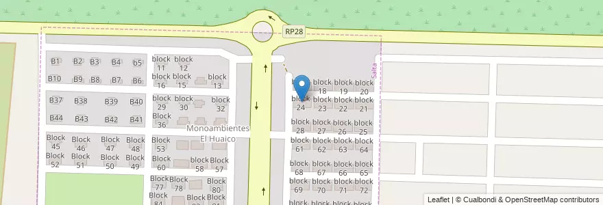 Mapa de ubicacion de block 24 en Argentina, Salta, Capital, Municipio De Salta.