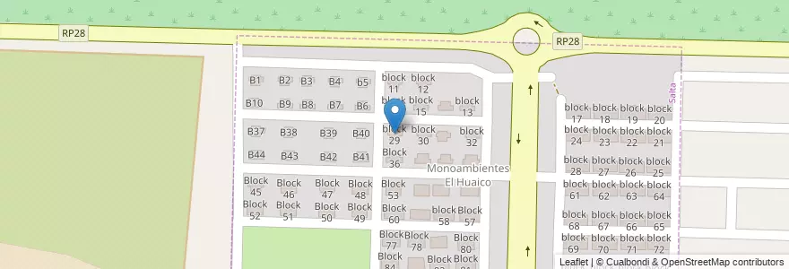 Mapa de ubicacion de block 29 en Аргентина, Сальта, Capital, Municipio De Salta.