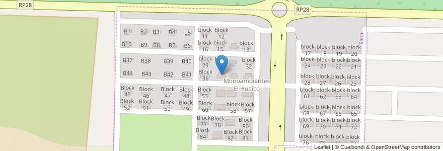 Mapa de ubicacion de Block 35 en Аргентина, Сальта, Capital, Municipio De Salta.