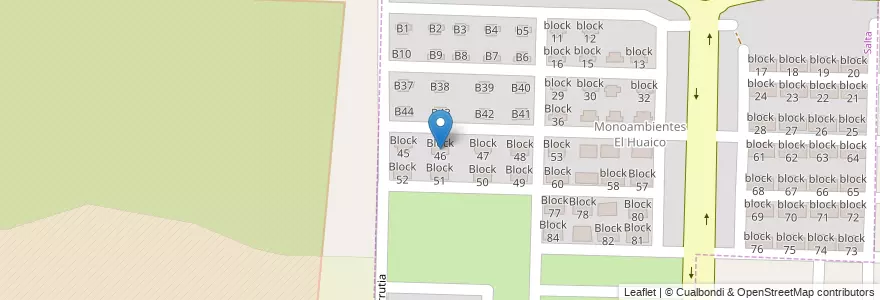 Mapa de ubicacion de Block 46 en Arjantin, Salta, Capital, Municipio De Salta, Salta.