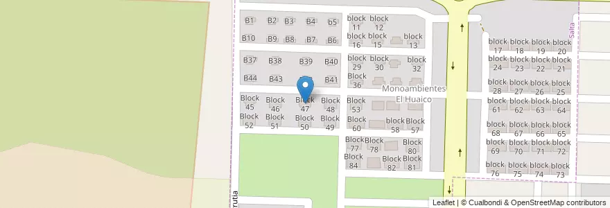 Mapa de ubicacion de Block 47 en 阿根廷, Salta, Capital, Municipio De Salta, Salta.
