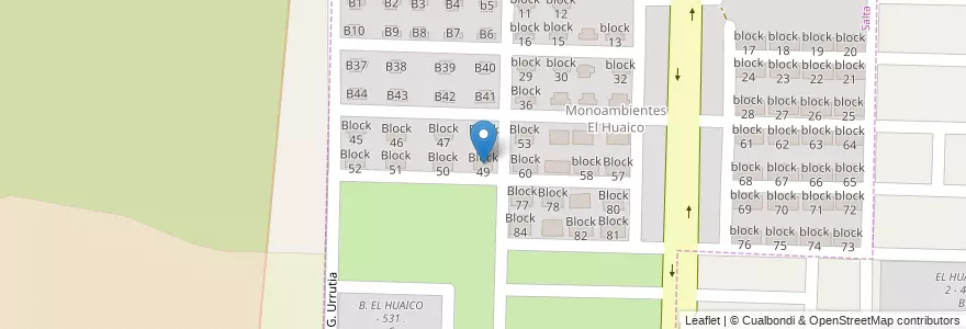 Mapa de ubicacion de Block 49 en 阿根廷, Salta, Capital, Municipio De Salta, Salta.