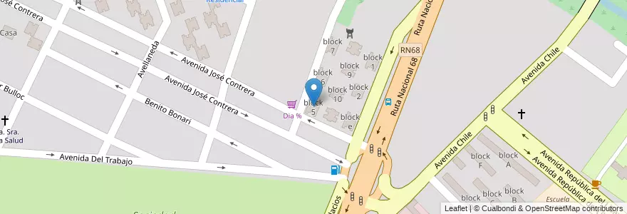 Mapa de ubicacion de block 5 en Arjantin, Salta, Capital, Municipio De Salta, Salta.