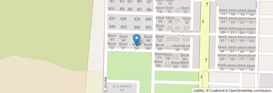 Mapa de ubicacion de Block 50 en Argentine, Salta, Capital, Municipio De Salta, Salta.
