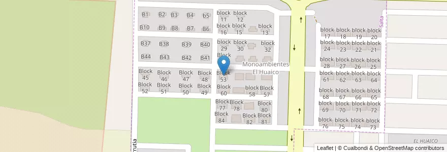 Mapa de ubicacion de Block 53 en 阿根廷, Salta, Capital, Municipio De Salta, Salta.
