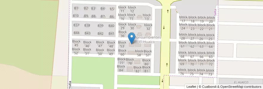 Mapa de ubicacion de BLOCK 54 en 아르헨티나, Salta, Capital, Municipio De Salta, Salta.