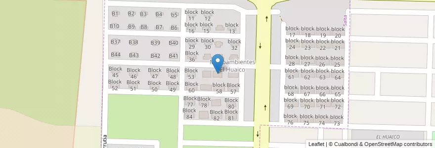 Mapa de ubicacion de Block 55 en Arjantin, Salta, Capital, Municipio De Salta, Salta.