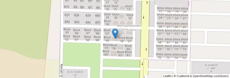 Mapa de ubicacion de block 59 en アルゼンチン, サルタ州, Capital, Municipio De Salta, Salta.