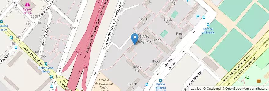 Mapa de ubicacion de Block 6, Villa Lugano en Аргентина, Буэнос-Айрес, Буэнос-Айрес, Comuna 8.