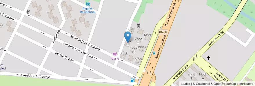 Mapa de ubicacion de block 6 en الأرجنتين, Salta, Capital, Municipio De Salta, Salta.
