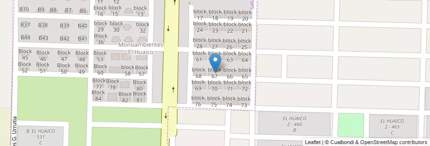 Mapa de ubicacion de block 67 en 阿根廷, Salta, Capital, Municipio De Salta.