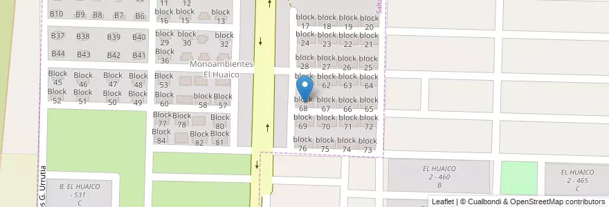 Mapa de ubicacion de block 68 en Argentina, Salta, Capital, Municipio De Salta.