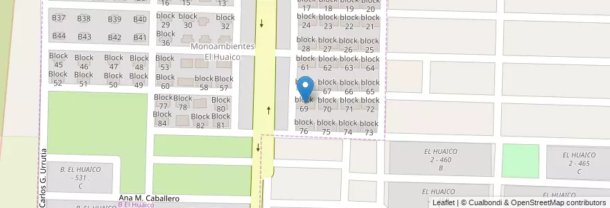 Mapa de ubicacion de block 69 en Argentinië, Salta, Capital, Municipio De Salta.