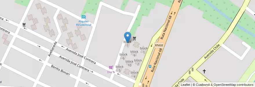 Mapa de ubicacion de block 7 en アルゼンチン, サルタ州, Capital, Municipio De Salta, Salta.