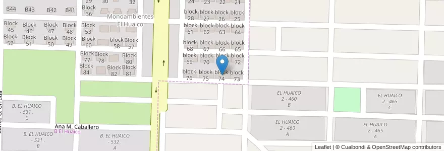 Mapa de ubicacion de block 74 en Argentinië, Salta, Capital, Municipio De Salta.