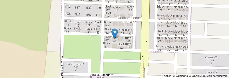 Mapa de ubicacion de Block 78 en アルゼンチン, サルタ州, Capital, Municipio De Salta, Salta.