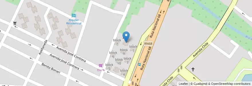 Mapa de ubicacion de block 8 en 아르헨티나, Salta, Capital, Municipio De Salta, Salta.