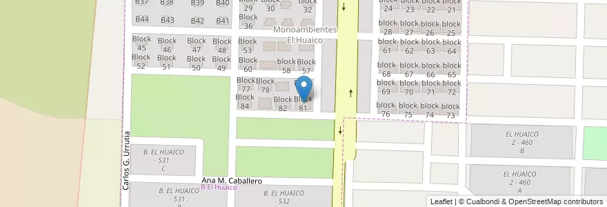 Mapa de ubicacion de Block 81 en アルゼンチン, サルタ州, Capital, Municipio De Salta, Salta.