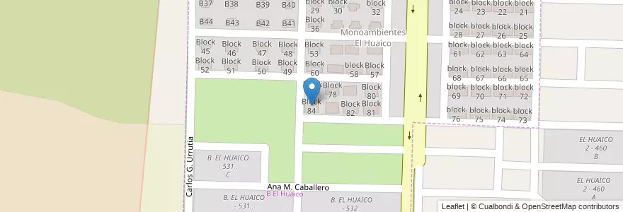 Mapa de ubicacion de Block 84 en آرژانتین, Salta, Capital, Municipio De Salta, Salta.