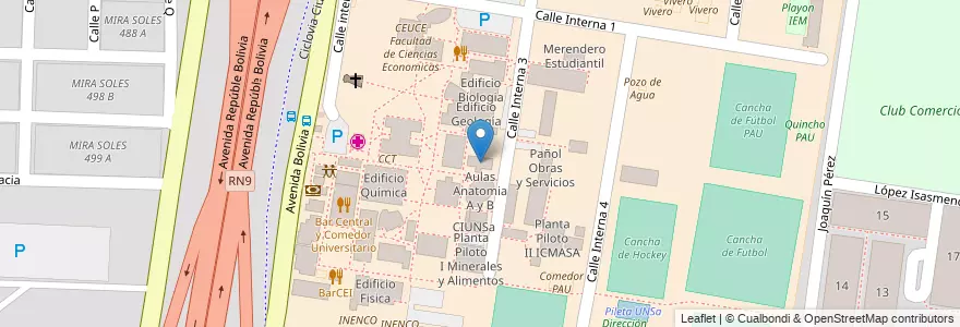 Mapa de ubicacion de Block A Facultad de Ciencias de la Salud en Arjantin, Salta, Capital, Municipio De Salta, Salta.