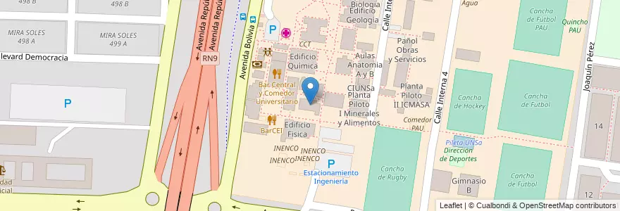 Mapa de ubicacion de Block A Facultad de Ingenieria en 아르헨티나, Salta, Capital, Municipio De Salta, Salta.