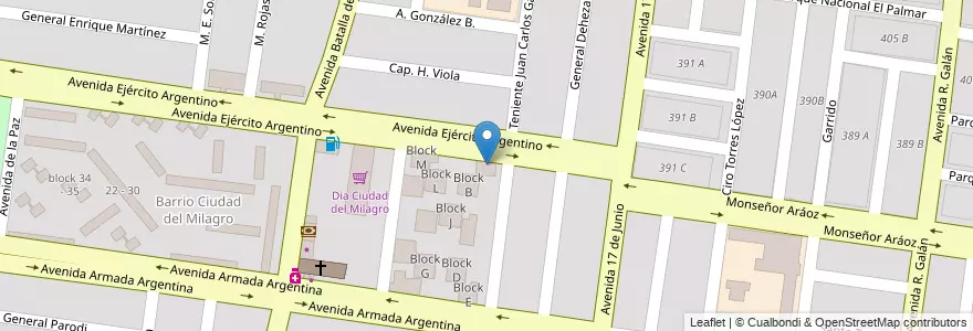 Mapa de ubicacion de Block A en آرژانتین, Salta, Capital, Municipio De Salta.