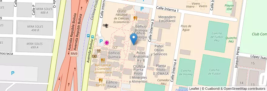 Mapa de ubicacion de Block B Facultad de Ciencias de la Salud en Argentinië, Salta, Capital, Municipio De Salta, Salta.