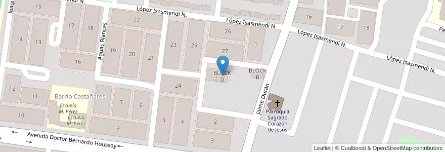 Mapa de ubicacion de BLOCK D en アルゼンチン, サルタ州, Capital, Municipio De Salta, Salta.