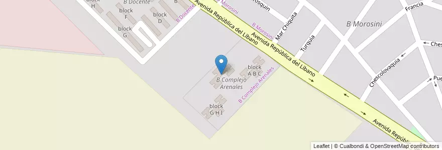 Mapa de ubicacion de block D E F en آرژانتین, Salta, Capital, Municipio De Salta, Salta.