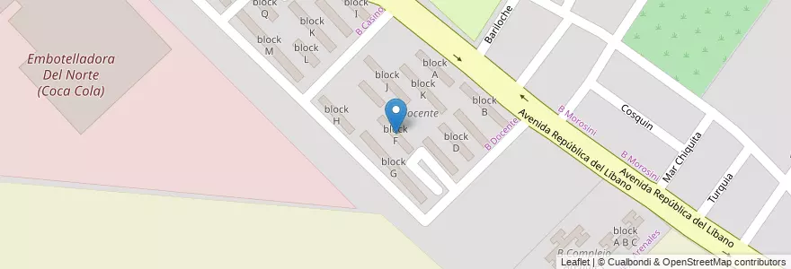 Mapa de ubicacion de block F en Arjantin, Salta, Capital, Municipio De Salta, Salta.