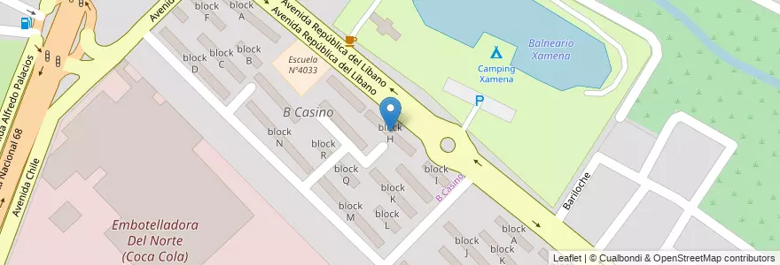 Mapa de ubicacion de block H en 阿根廷, Salta, Capital, Municipio De Salta, Salta.