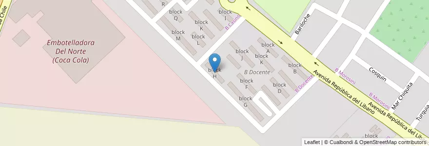 Mapa de ubicacion de block H en 아르헨티나, Salta, Capital, Municipio De Salta, Salta.