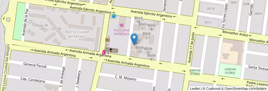 Mapa de ubicacion de Block H en Argentinië, Salta, Capital, Municipio De Salta, Salta.
