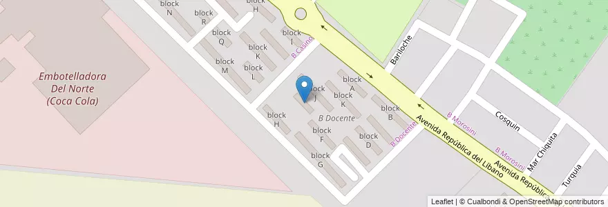 Mapa de ubicacion de block I en 아르헨티나, Salta, Capital, Municipio De Salta, Salta.
