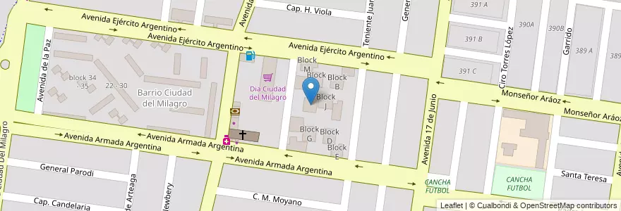 Mapa de ubicacion de Block I en الأرجنتين, Salta, Capital, Municipio De Salta, Salta.